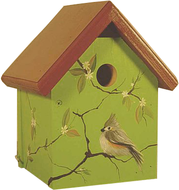 The Backyard Naturalist's Hand Painted Bird House 'titmouse' - The Backyard Naturalist (421x421)