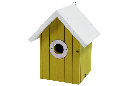 Birdhouse White Roof Light Yellow - House (500x500)