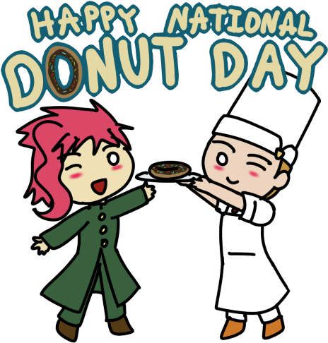 National Donut Day By Ah Hei Huahua - Cartoon (500x500)