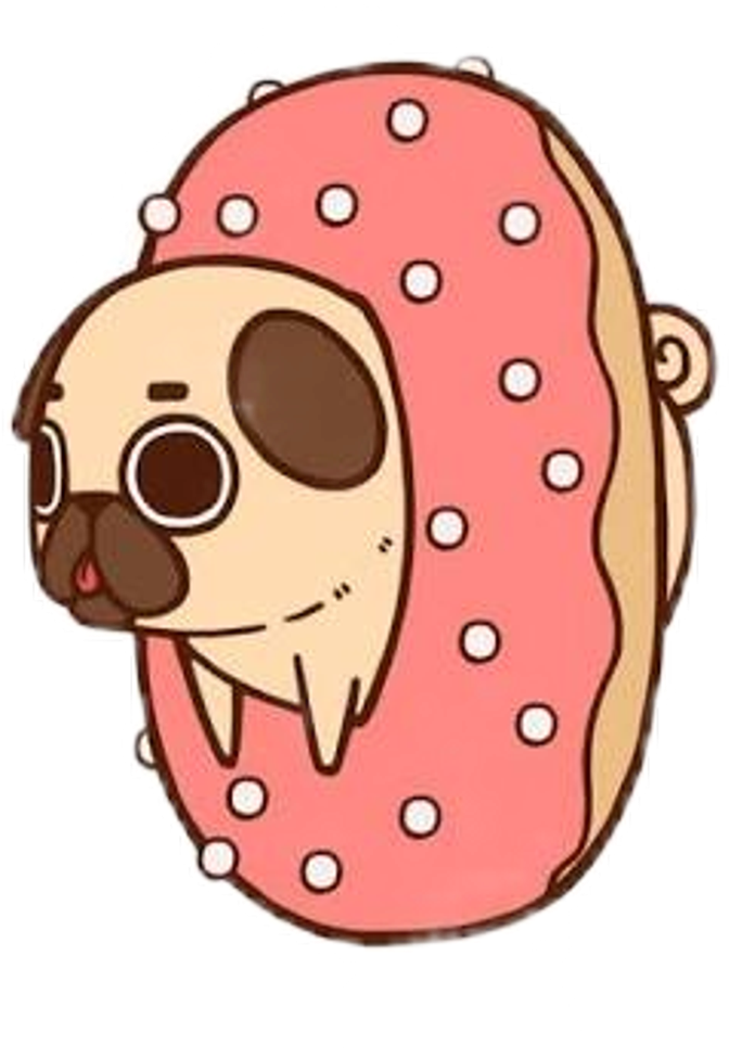 Donuts Coffee And Doughnuts Ice Cream Hot Chocolate - Cute Pug In Donut (1024x1024)