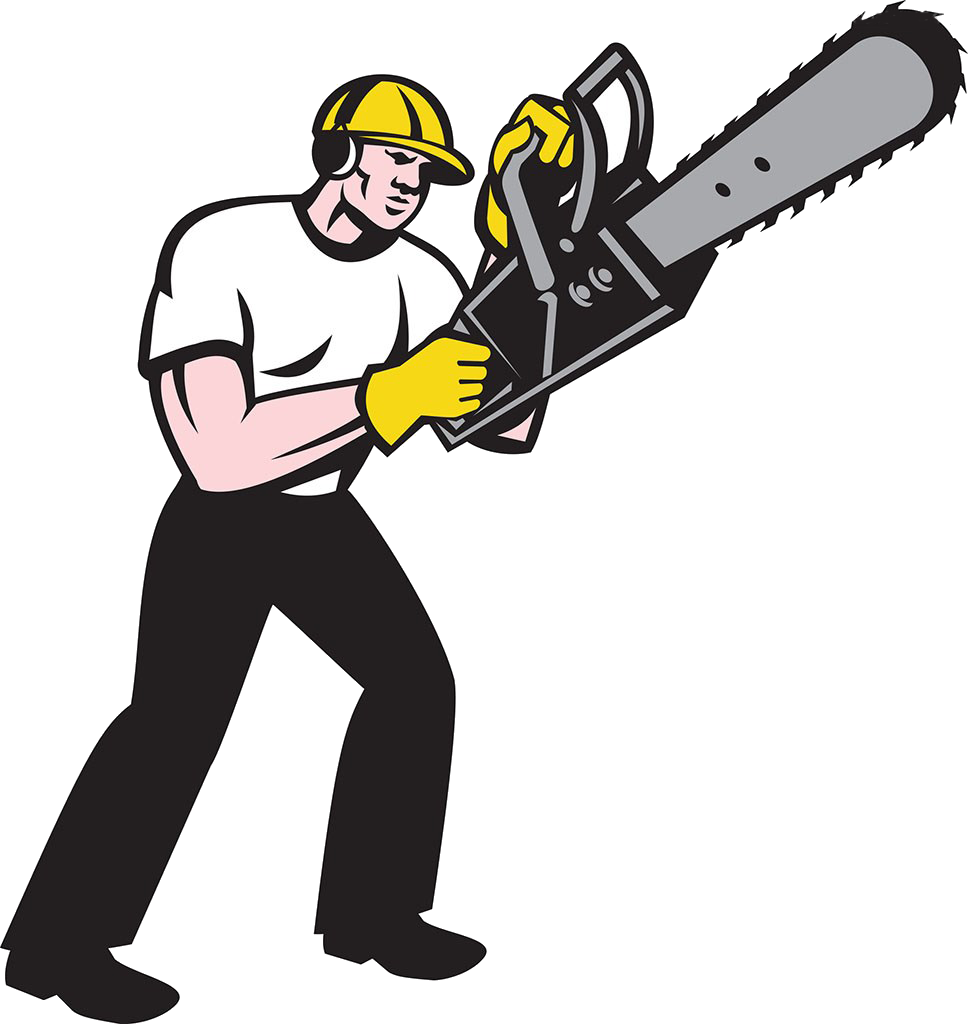 Chainsaw Arborist Lumberjack Illustration - Tree Cutter Clip Art (968x1024)