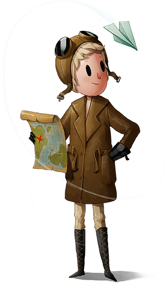 Illustration Of Amelia Earhart - Cartoon (410x582)