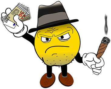 Adult Content Safesearch Smiley, Smilie, Comic, Caricature - Mafia Smiley (378x340)