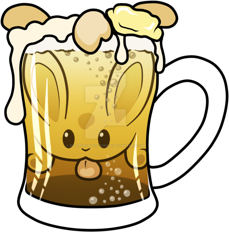 Butter Beer Bun By Butteredbunsstudios - Butter Beer Cartoon (1024x1024)