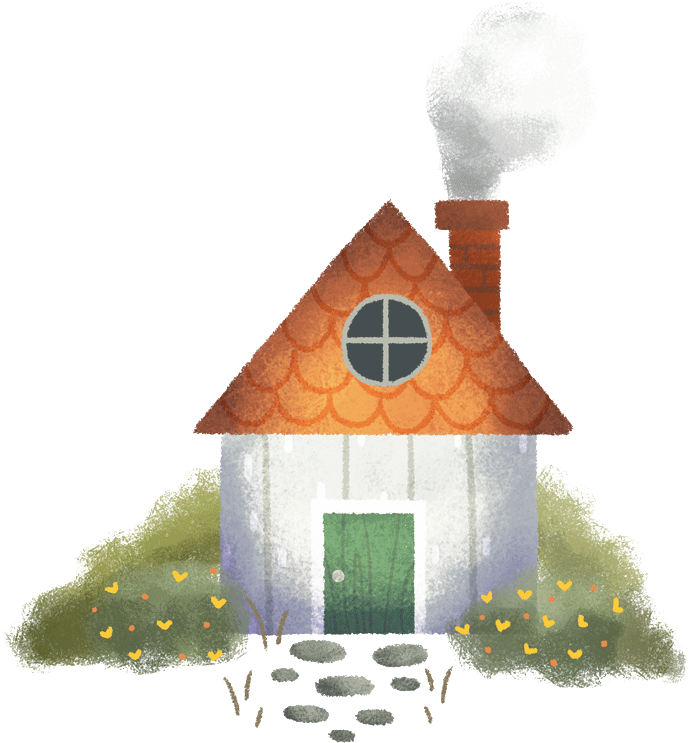 Cartoon House Chimney - Casa Con Chimenea (800x808)