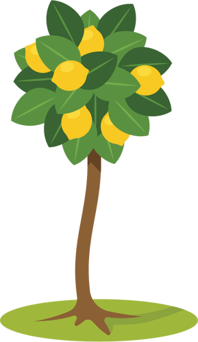 Lemon Tree Symbol - Zitronenbaum Clipart (289x500)