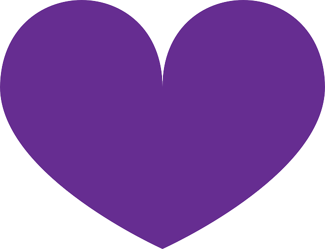 Purple, Heart, Love, Shape, Valentine, Shapes - Dark Purple Heart Clipart (640x491)