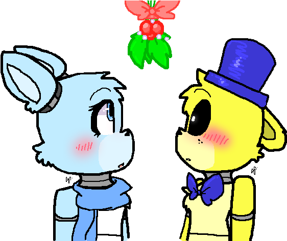 Frosty And Goldie By Jordie-bun - Golden Freddy X Bon Bon (621x472)