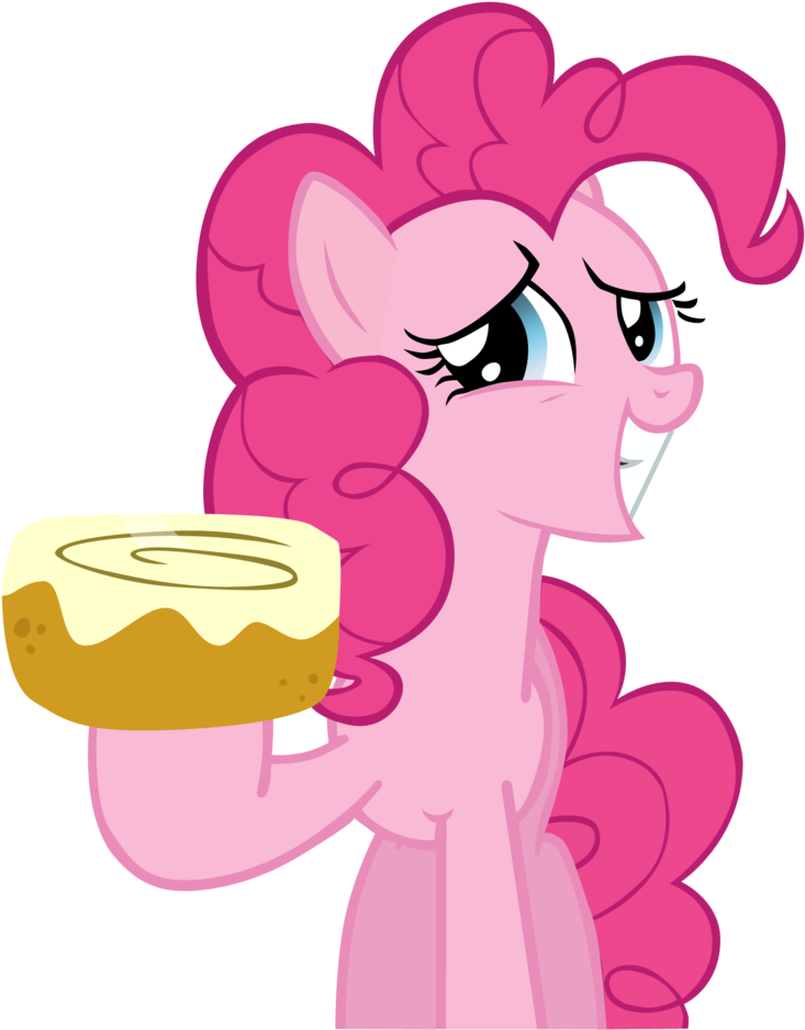 Pinkie Pie Cinnamon Bun By Glitchmaster7 - Pinkie Pie Holding Pie (784x1018)