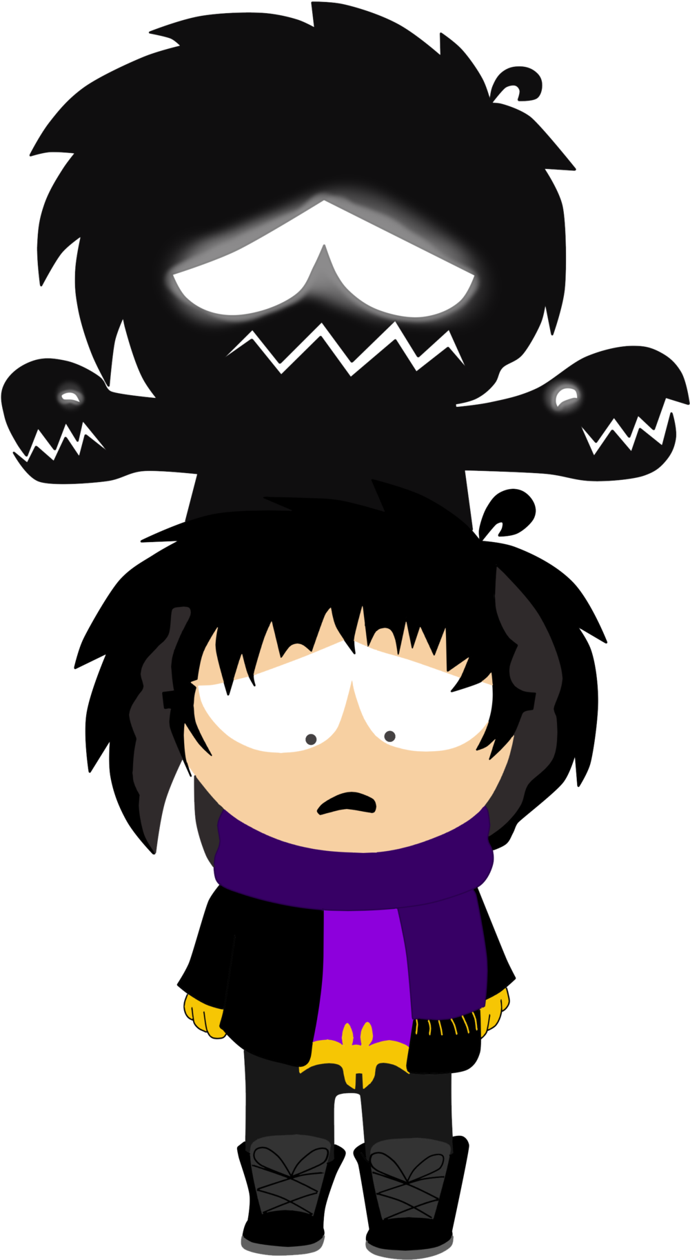Depression Monster Within By Fieryredspacepaladin Depression - Cartoon (1024x1849)