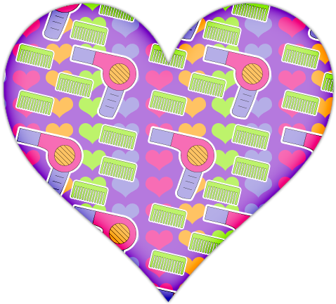 Purple Heart With Hair Blower And Comb Icon Clipart - Heart (512x512)