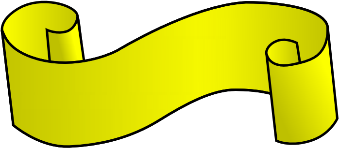 Pin Yellow Scroll Banner Public Domain Clip Art Image - Scroll Clip Art (703x312)