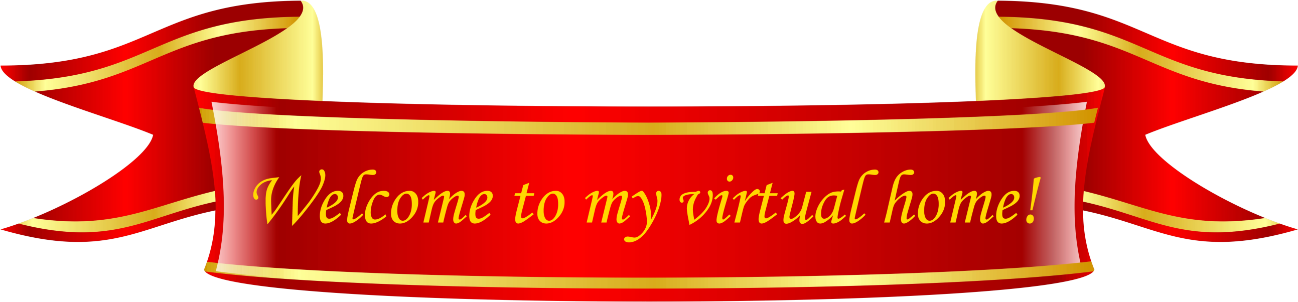 Ribbon - Red And Gold Banner Png (3328x1280)