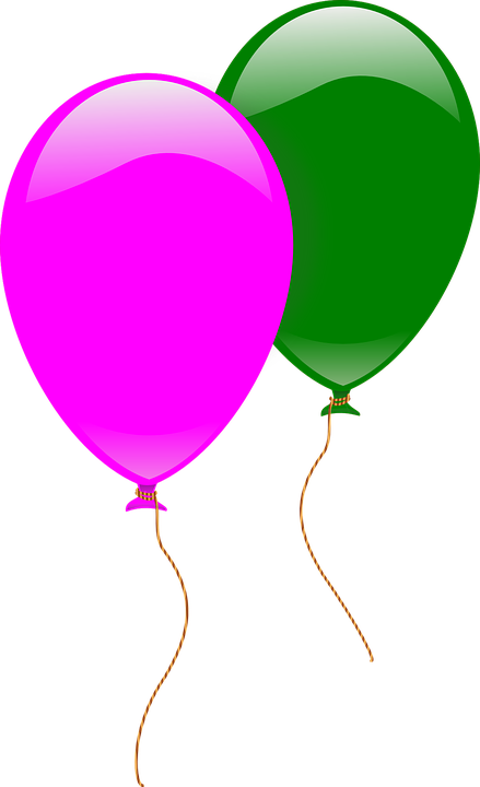 Clip Art Balloons 16, Buy Clip Art - Ballon Vert Et Rose (439x720)