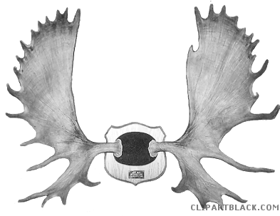 Antler Animal Free Black White Clipart Images Clipartblack - Got Moose? Throw Blanket (400x303)