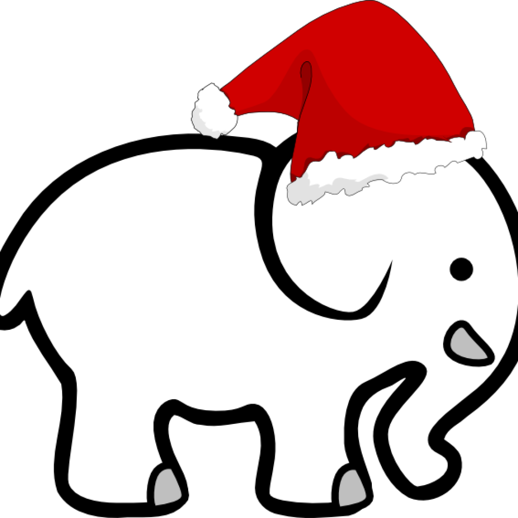 White Elephant Clip Art White Elephant With Santa Hat - Santa Hat Clip Art (1024x1024)