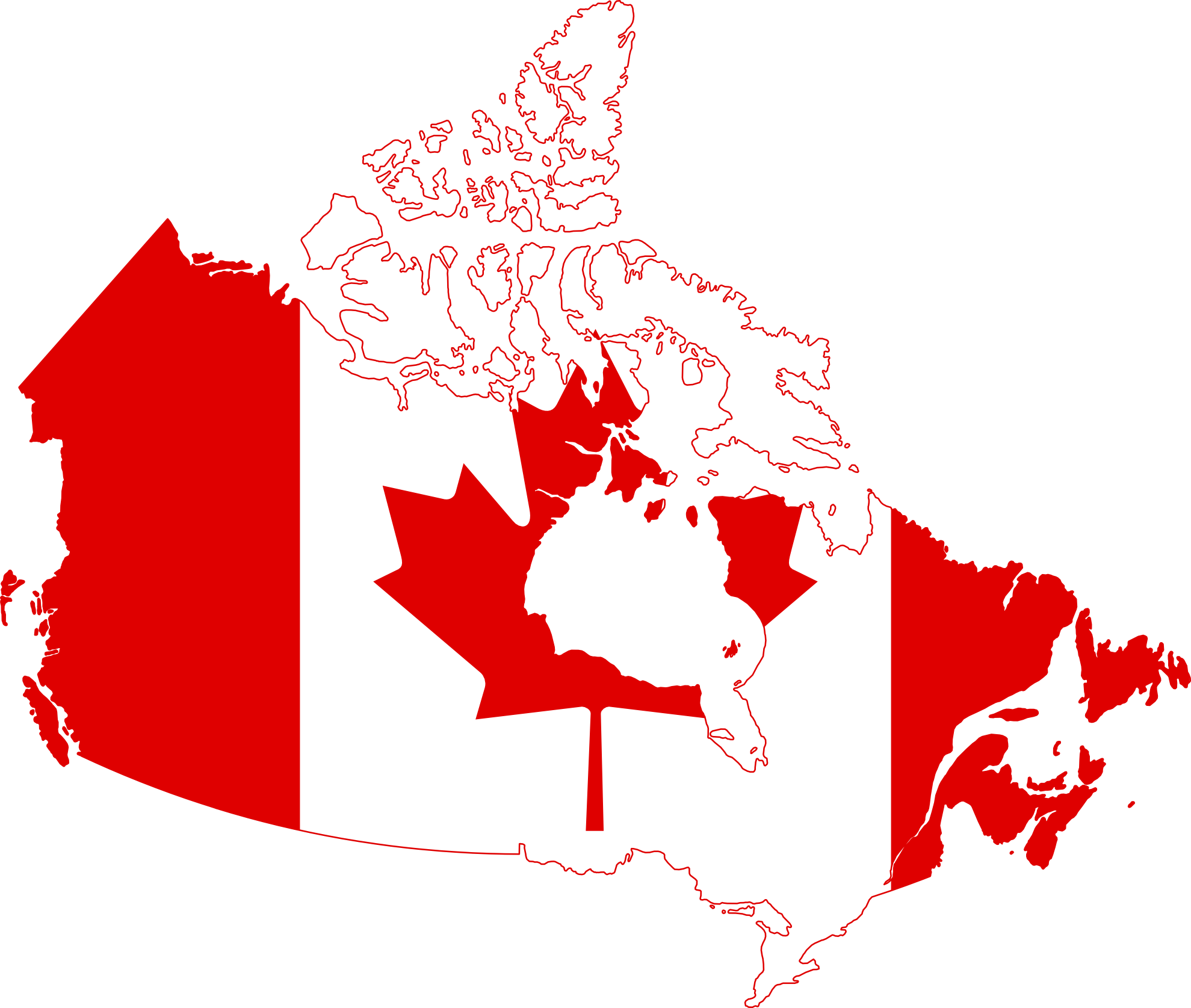 Canadian Clipart - Canada Flag On Land (1979x1675)