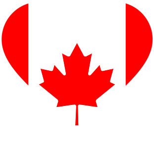 Heart, Flag, Canada, Love, National Flag - Canada Flag Pillow Case (393x340)