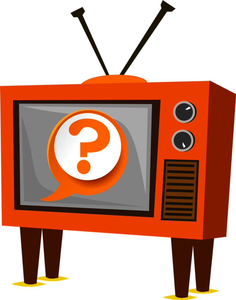 Orange Classic Set Png Glq Qm Question Mark Angled - 1950s Television Set Drawing (768x975)