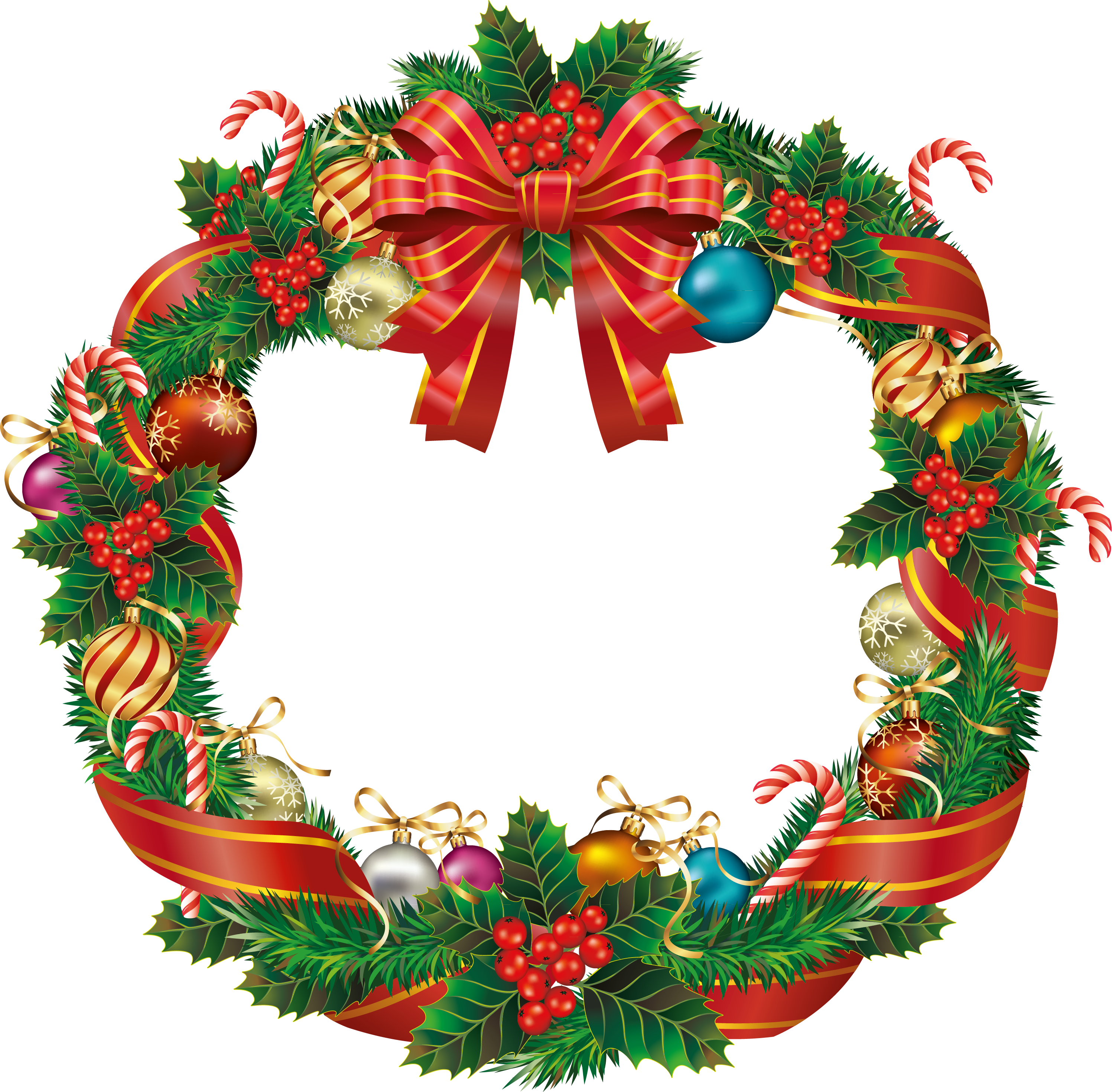 Christmas Ornament Wreath Clip Art - Christmas Ornament Wreath Clip Art (2994x2940)