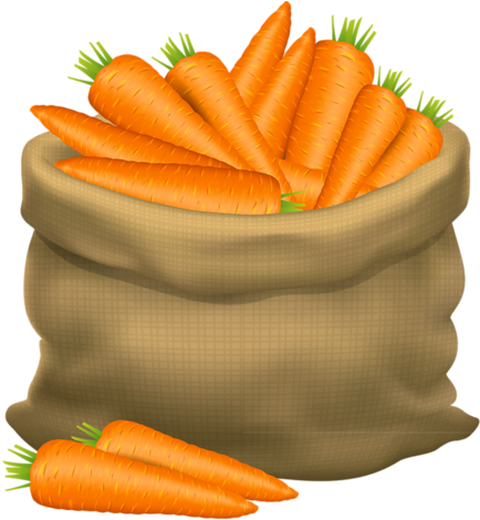 Scrapbook - Carrots In A Basket Clipart (446x500)