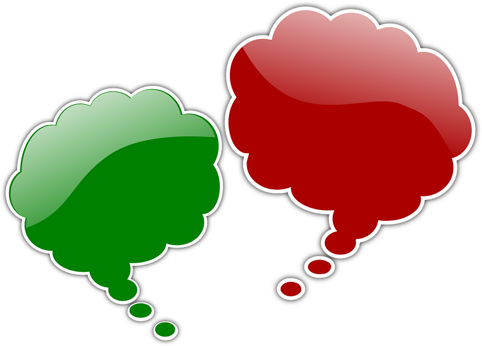 Thinking Bubbles 28, Buy Clip Art - Red Thought Green Thought (960x689)