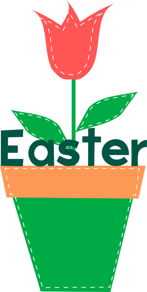 Easter Tulips Clip Art For Kids - Flower Pots Clip Art (300x594)