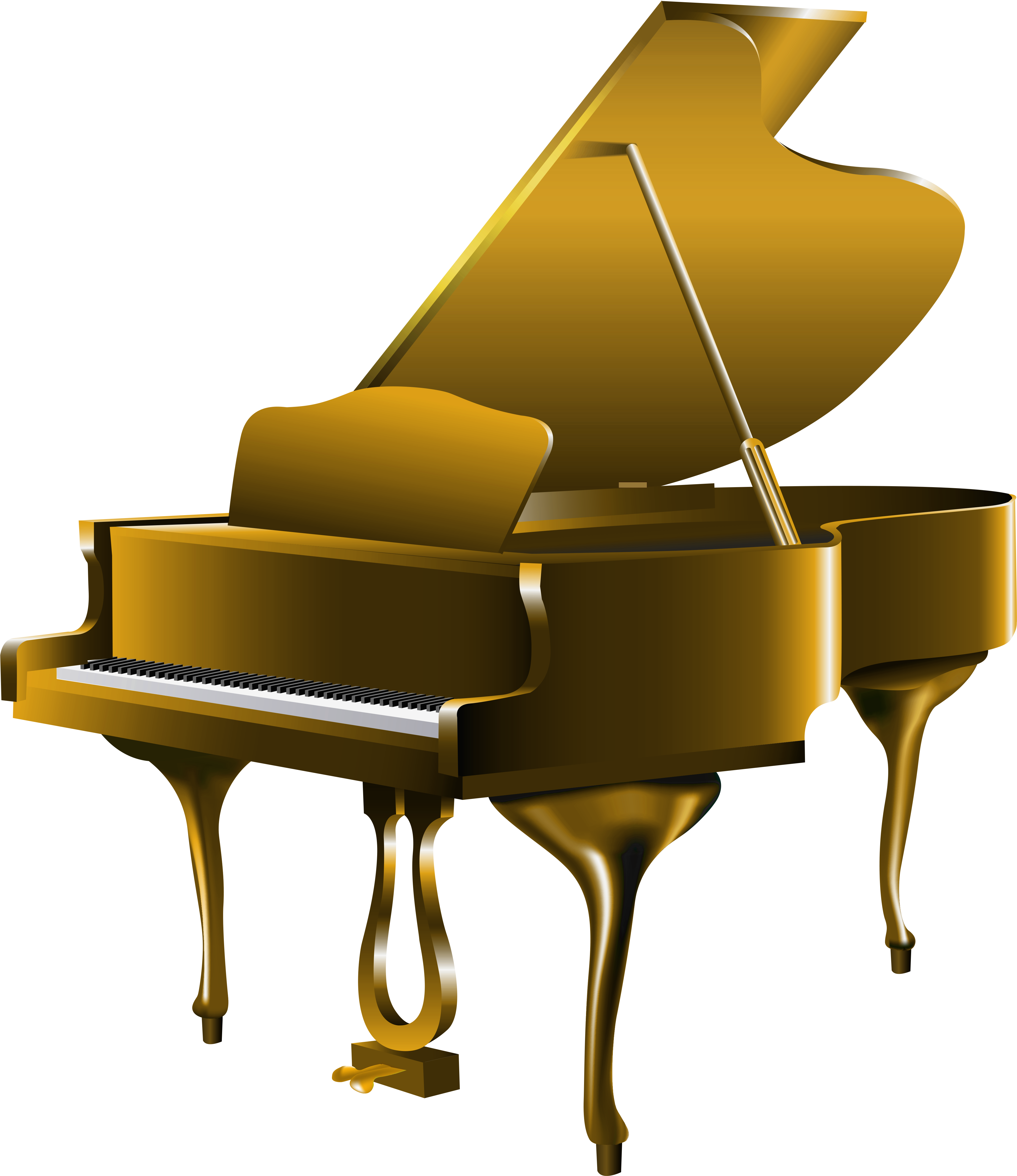 Transparent Piano Clipart 7 Clipartwiz - Gold Piano Transparent (4408x5108)