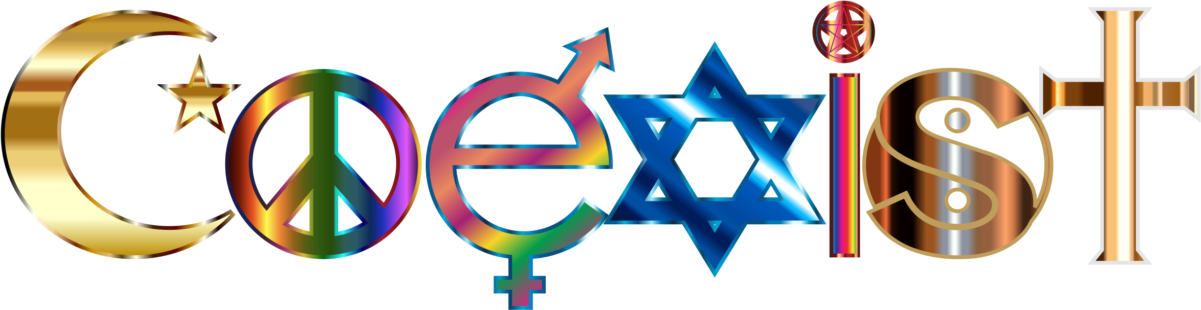 Eclectic Spirituality - " - Religion Coexist (2400x1500)