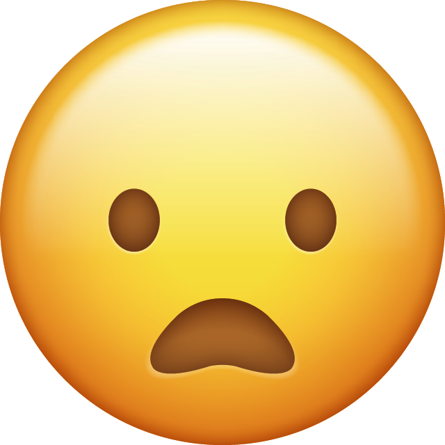 Frowning Face With Open Mouth Emoji $0 - Community College Of The Air Force (640x640)