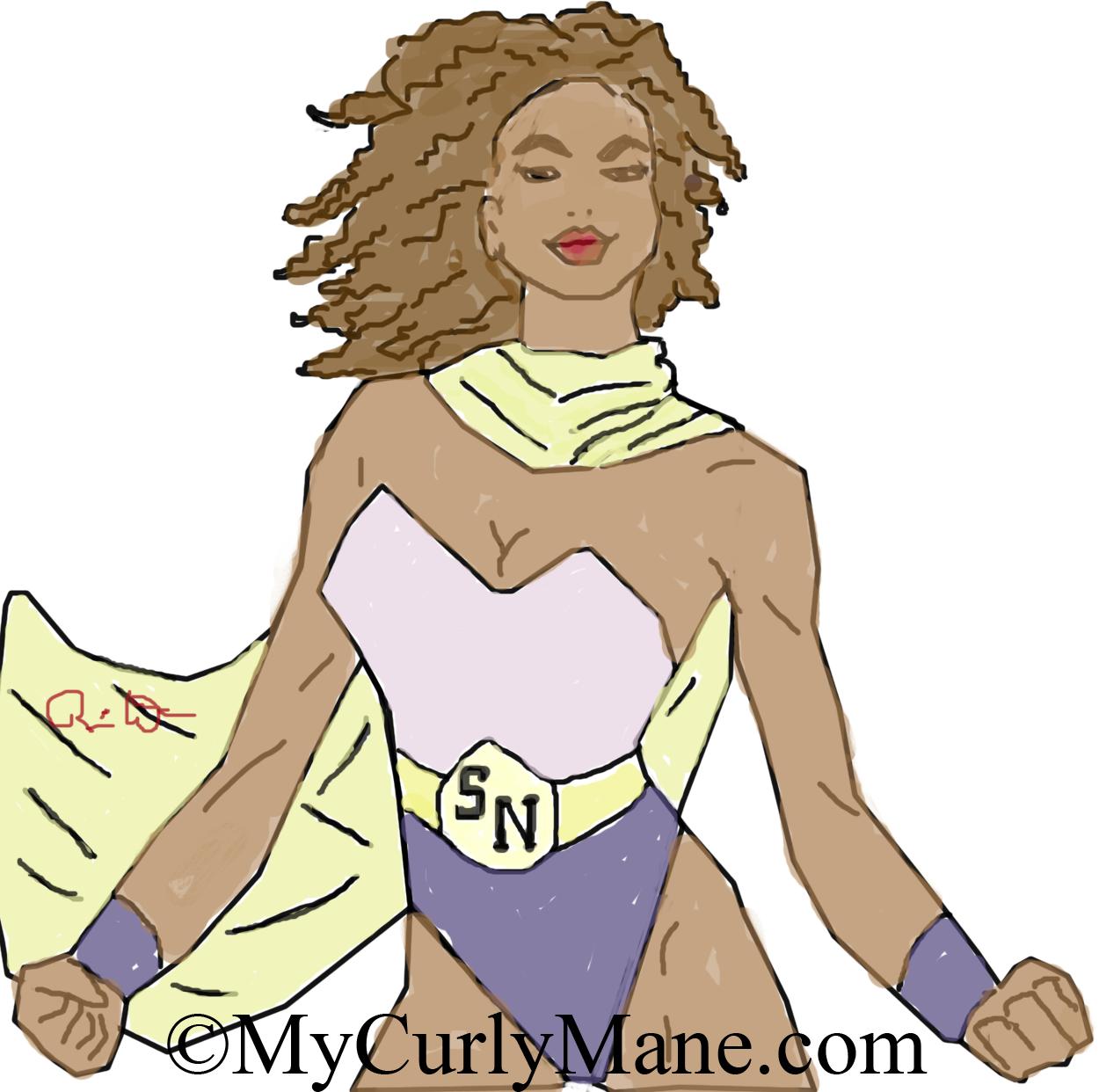 Illustrated Natural Hair Art - Princess Mononoke (1250x1242)