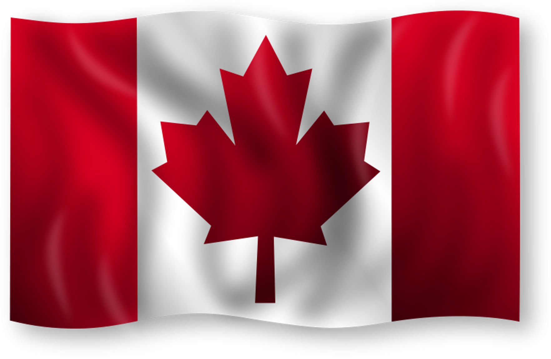 New Leaves Free Canadian Flag 8 - Waving Canadian Flag Clip Art (1801x1200)