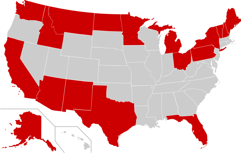 Map Usa Canada Border States 10 International Of The - 2018 Senate Elections (800x507)
