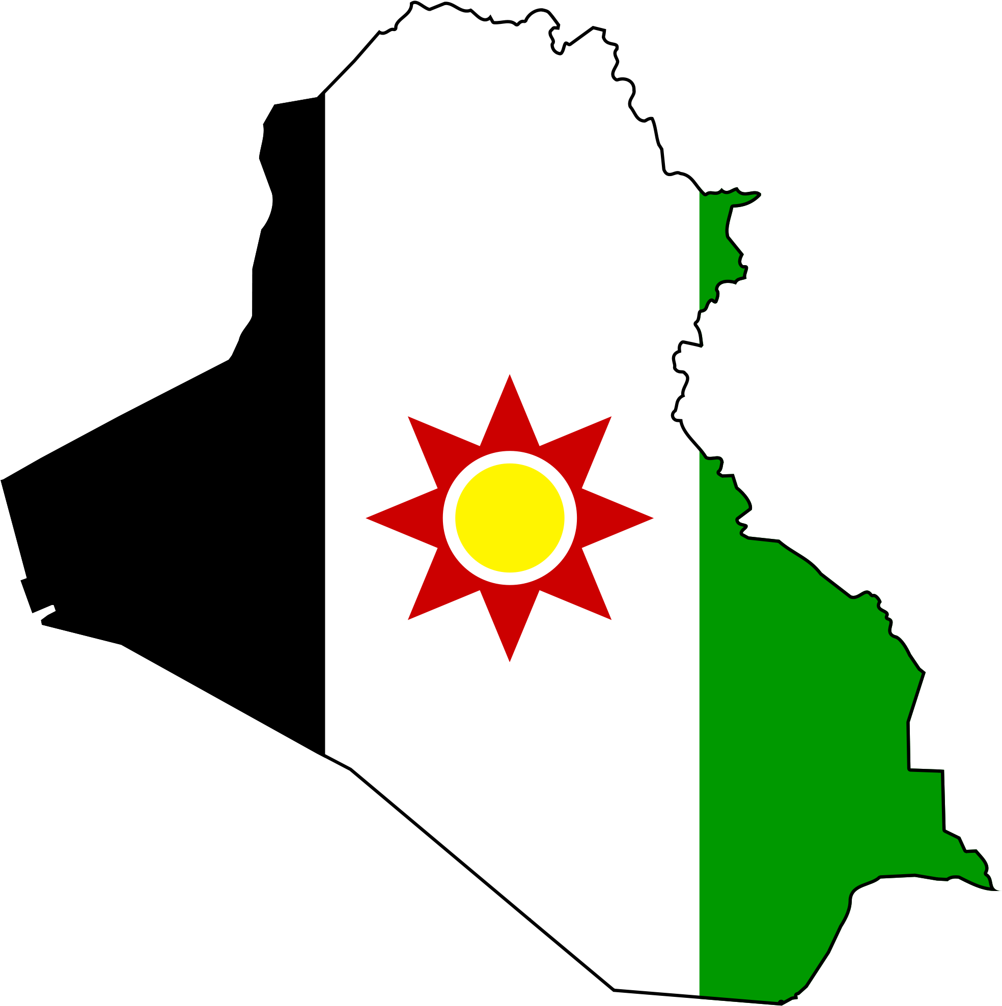 Iraqi Clipart - Flag Of Iraq 1959 (1019x1024)