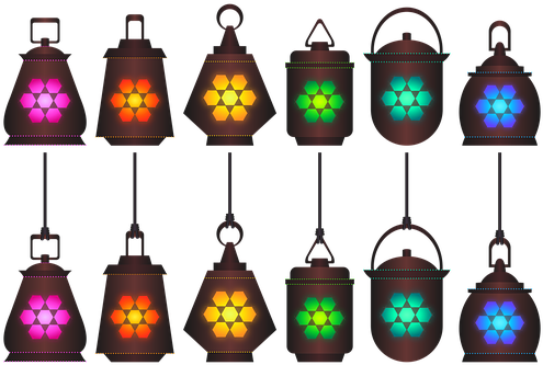 Lanterns Lamps Lights Colorful Decoration - Electric Light (510x340)