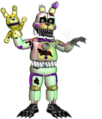 Nightmare Funtime Springtrap And Plushtrap Puppet By - Doll (400x398)