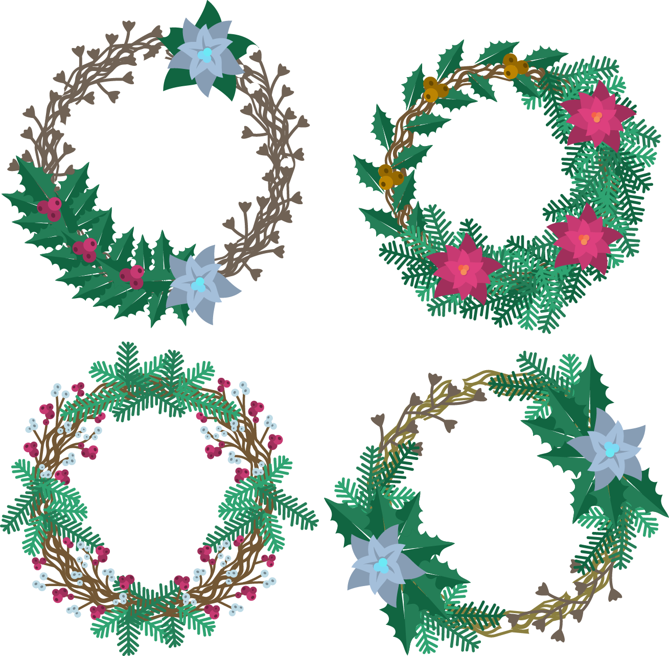 Christmas Tree Wreath Garland - Christmas Tree Wreath Garland (1309x1285)