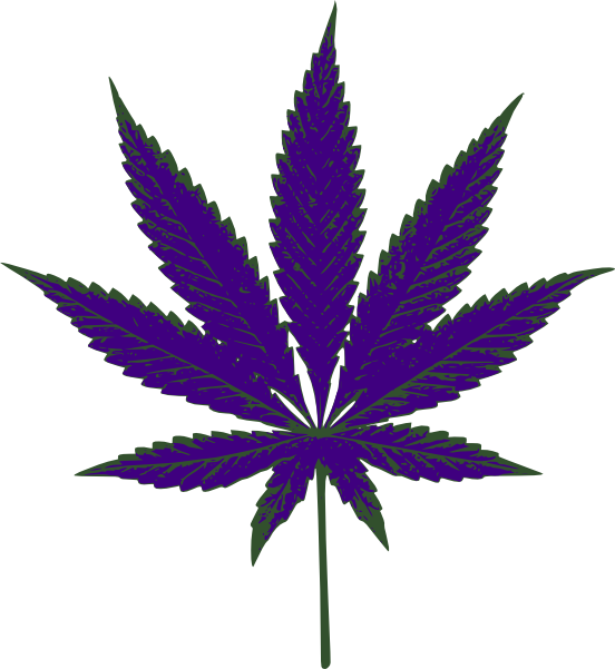 Weed Leaf Clipart - Custom Black Otterbox Defender Series Case For Apple (552x601)