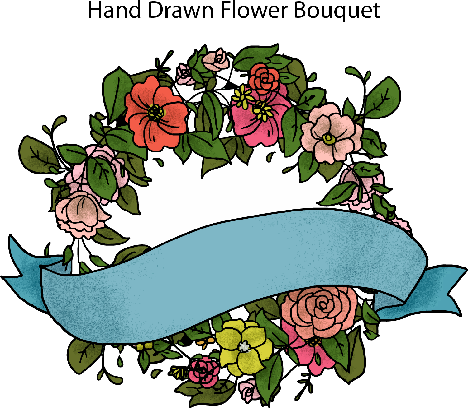 Floral Design Garland Wreath Clip Art - Floral Design Garland Wreath Clip Art (1667x1667)