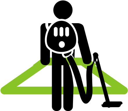 Organic Carpet Cleaning - Persona Limpiando Silueta Png (500x500)