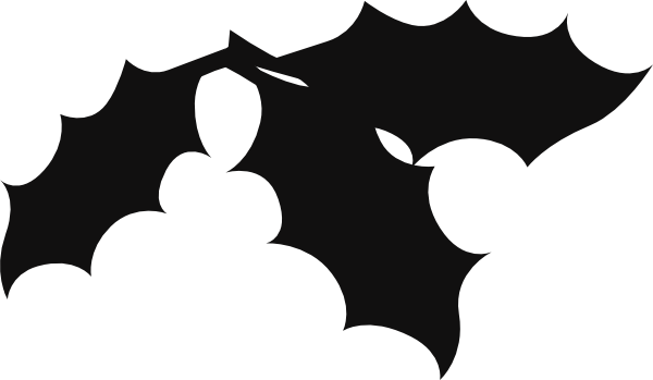 Holley Clipart Silhouette - Christmas Decor Outline Png (600x349)