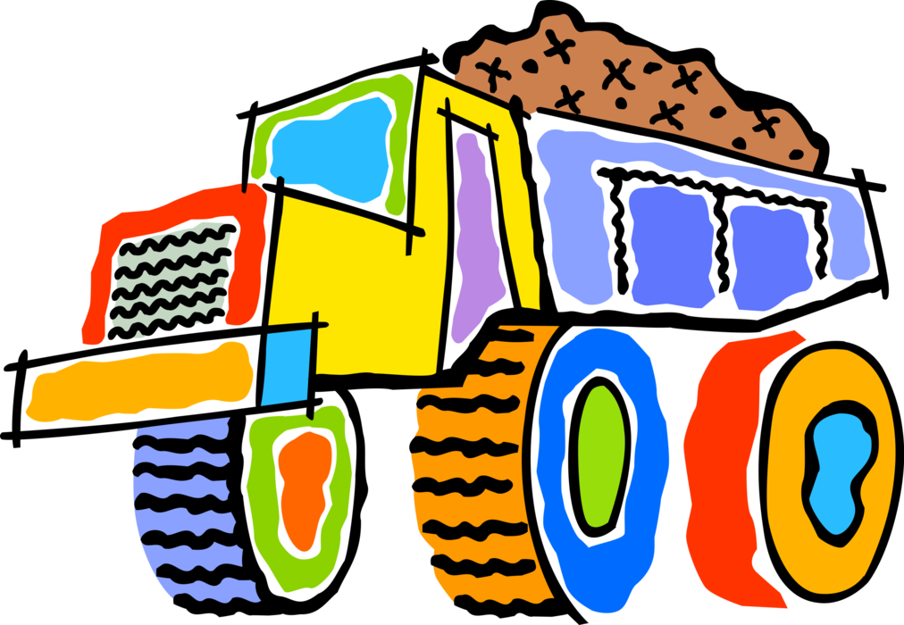 Vector Illustration Of Heavy Machinery Construction - Construction (1012x700)