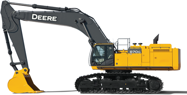 Excavator Png - John Deere 870 Excavator (642x462)