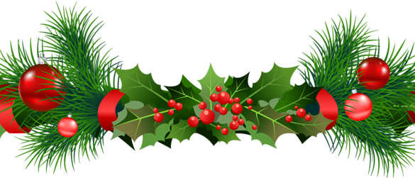 Peaceful Design Ideas Green Christmas Garland Garlands - Christmas Garland Border Transparent (585x251)