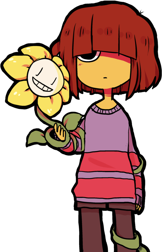 Frisk And Flowey - Frisk Png (710x1125)