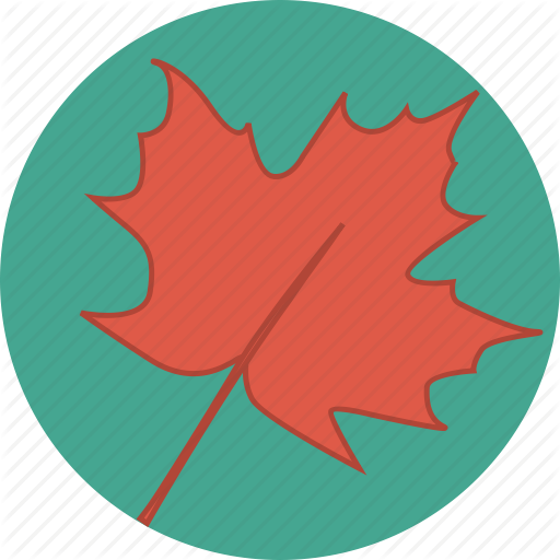 Multicolor Autumn Leaves Flat Vector Icons - Emblem (512x512)