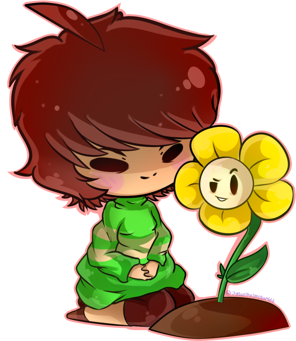 Chara And Flowey By Jordanthegordan666 Chara And Flowey - Chara E Flowey (1024x1155)