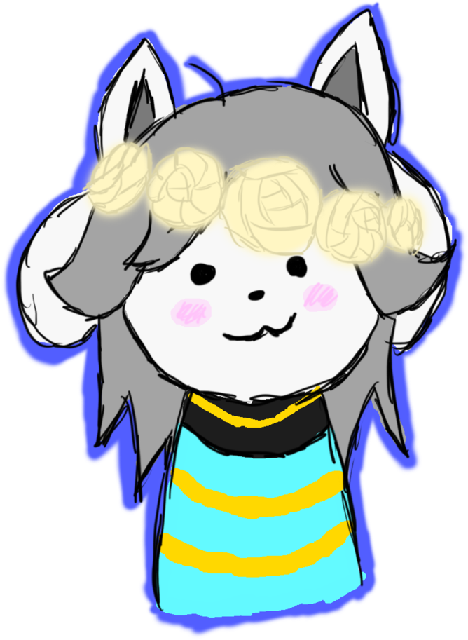 Temmie Flower Crown By Prince-galaxii On Deviantart - Cartoon (1024x1024)