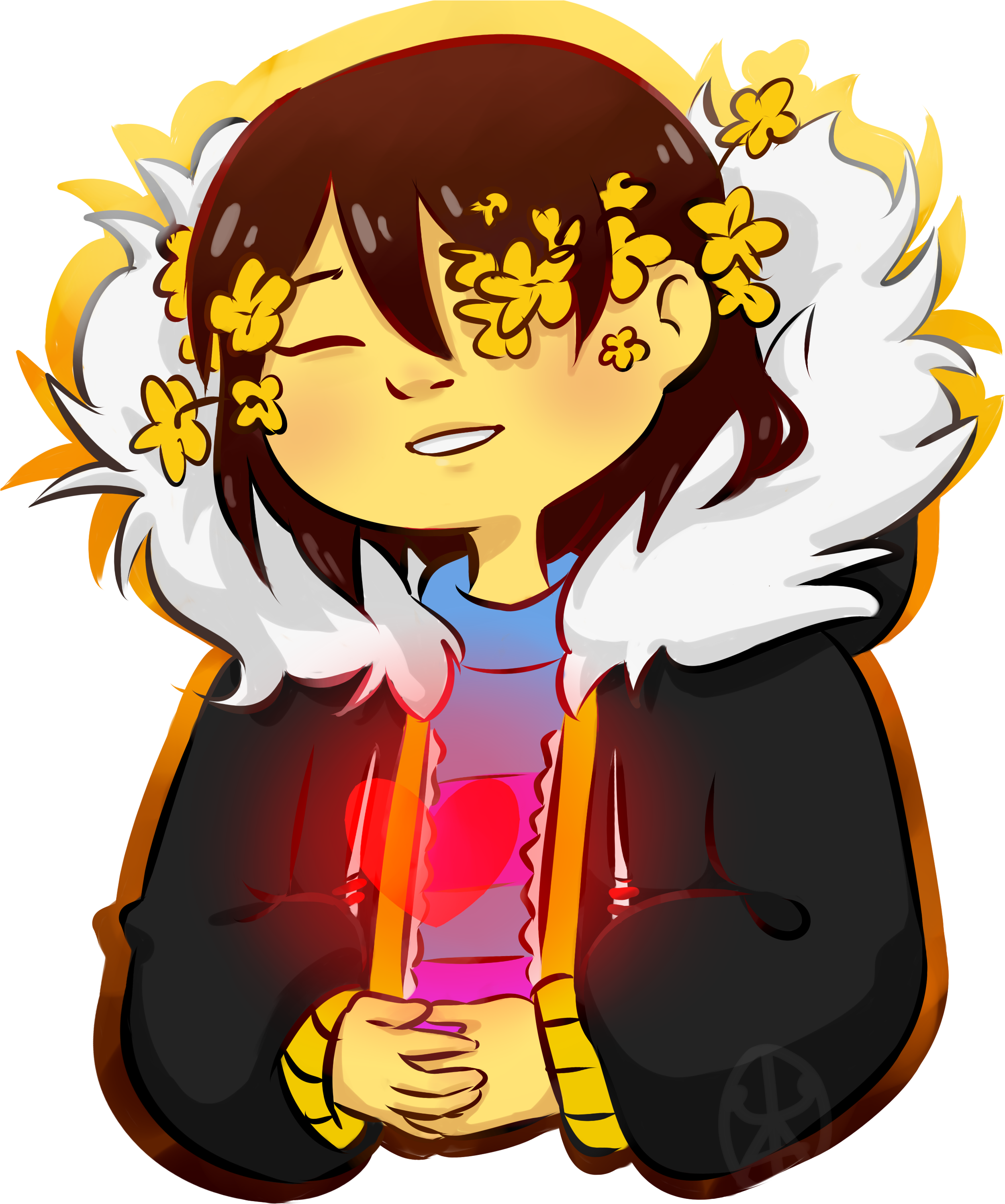 Flowerfell Frisk By Ughh Nyet Flowerfell Frisk By Ughh - Flowerfell Frisk Png (2550x3000)