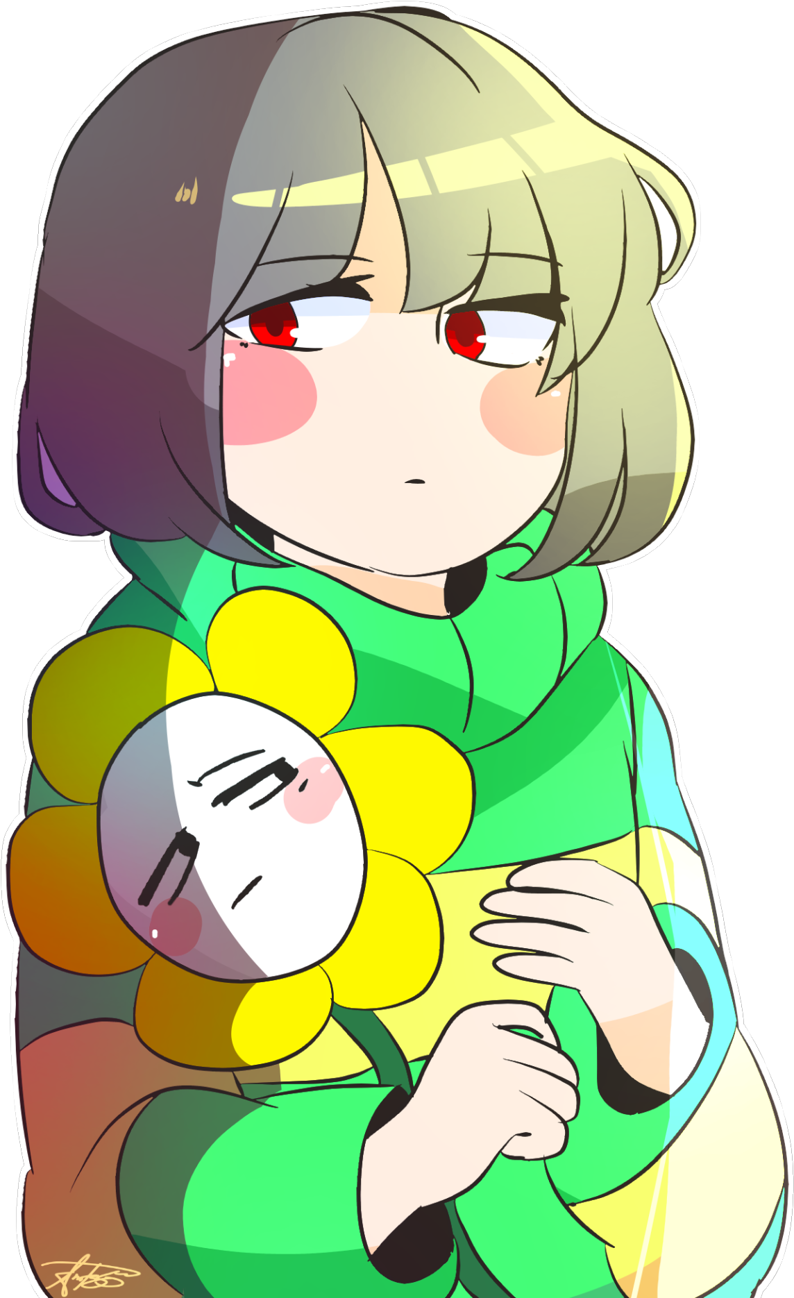 Undertale Chara Flowey Chara Anime Version Chara And - Good Chara And Flowey Undertale (1229x1920)